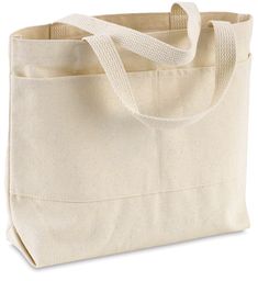 These sturdy tote bags are made of 100% natural cotton canvas  ideal for toting art supplies  drawing and sketch pads  books  and more. An eco-friendly alternative to plastic or paper bags  they�re also great for shopping or transporting items from place to place. - Canvas Tote Bag - Small  11 1/2'' x 13 1/2'' x 2''  with Pockets Purse Trends, Canvas Bag Design, Plain Canvas, Grocery Tote Bag, Diy Bags Purses, Grocery Tote, Medium Tote, Fabric Bags, Paper Bags