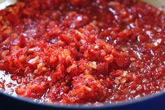 the food is prepared and ready to be cooked in the pot on the stove top