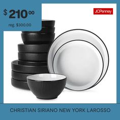 black and white dinnerware with $ 20 00 reg $ 30 00