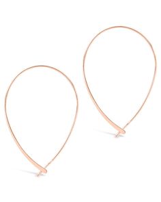 These threader hoops are sure to be unlike any other hoops in your earring collection. Their unique shape is delicate, but not so delicate that they won’t get noticed when you wear them out and about! Materials: 14K gold, 14K rose gold, or rhodium plated brass Features: 1.6" drop, 23mm max-width, 1mm wide tube, Lead & Nickel free, threader post Adjustable Rose Gold Hoop Earrings, Teardrop Rose Gold Nickel-free Hoop Earrings, Rose Gold Teardrop Hoop Earrings Nickel Free, Earring Collection, Out And About, Earrings Collection, Rose Gold Earrings, Rhodium Plated, Gold Necklace