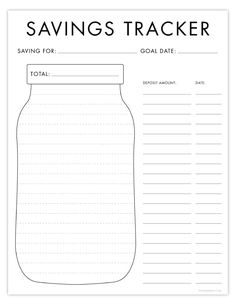 a savings tracker with a jar on it