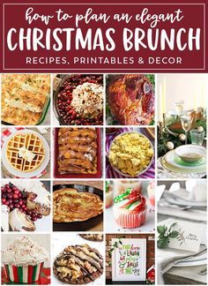 christmas brunch recipe collage with the words how to plan an elegant christmas brunch