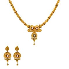 Pair this minimal 22k yellow gold jewelry set with your bridal gowns for a lovely look of sophistication. The enamel accents and kundan stones add new beauty to this simple design. Features• 22k yellow gold• Enamel accents• Kundan stonesVirani Jewelers bridal jewelry made from 22k gold brings together the beauty and significance of Indian culture and traditions. Find more beautiful 22k gold Indian bridal like this choker necklace and stud earring set on our website.Specifications:• Minimum Neckl Yellow Gold Kundan Necklace With Meenakari For Puja, Gold Plated Yellow Gold Kundan Necklace For Puja, 22k Yellow Gold Kundan Necklace For Puja, Yellow Gold Kundan Necklace For Puja, 22k Gold Bridal Necklace For Puja, Gold 22k Meenakari Kundan Necklace, 22k Yellow Gold Chandbali Kundan Necklace, Gold Meenakari Kundan Necklace In 22k Gold, 22k Yellow Gold Jewelry Sets For Puja