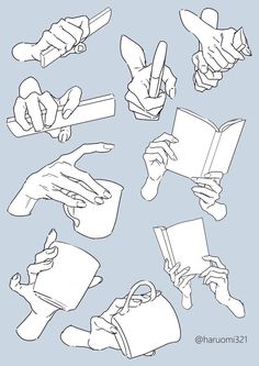 hands holding books and pointing at them