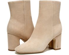 Sam Edelman Fawn | Zappos.com Beige Booties For Work In Fall, Beige Fall Booties For Workwear, Modern Booties With Reinforced Heel For Fall, Modern Fall Booties With Reinforced Heel, Fall Beige Booties For Workwear, Spring Workwear Heeled Boots With Suede Lining, Beige Ankle Boots With Removable Insole, Modern Round Toe Booties For Fall, Modern Fall Boots With Suede Lining