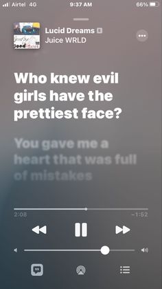 an iphone screen with the text who knew evil girls have the prettiest face?