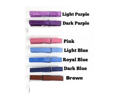 four different colors of purple, pink, light blue and dark brown