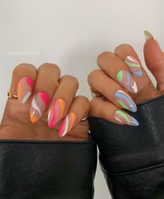 Summer Nails 2023, Short Almond, Summery Nails, Bright Nails, Cuticle Pusher, Dream Nails, Fire Nails, Funky Nails