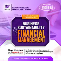 a flyer for business and finance financial management with the words business and financial management on it