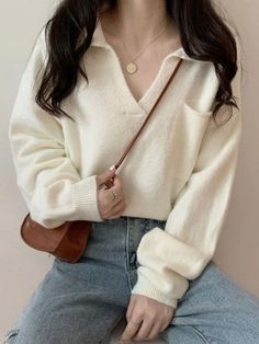 ⚡Buy 2024 Pocket Crop Knit Sweater Black ONE SIZE under $29.00 in Sweaters at AnotherChill.com Online. Style: Casual, Street. Color: White,Black,Beige. Fabric Content: Acrylic, Spandex. Fit Type: Regular. Neckline: Polo Neck. Sleeve Length: Long Sleeve. ✓2024 S/S OUTFITS. Check reviews and buy Pocket Crop Knit Sweater today. Crop Knit Sweater, Beige Pullover, Elegant Sweater, Cropped Knit Sweater, Beige Fabric, Polo Neck, Sweaters Online, Beige Sweater, Fashion Mode