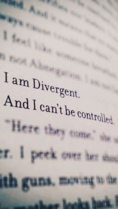 an open book with the words i am diver and i can't be controlled