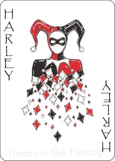 a playing card with an image of a woman wearing a mask on it's face