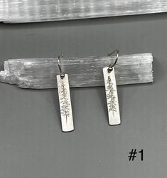 Lodge Pole Pines etched in satin finished sterling silver earrings. The earrings measure 1/4" x 1" and drop from sterling silver French wires. Grand Lake, French Wire, Etsy Earrings Dangle, Sterling Silver Earrings, Silver Earrings, Dangle Earrings, Sterling Silver, Silver