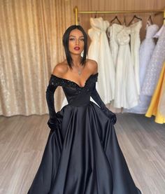 Fabric: Charmeuse; Silhouette: A-Line; Neckline: Sweetheart; Hemline/Train: Floor Length; Embellishment: With Gloves; Sleeve: Sleeveless; Waist: Natural; Back Style: Zipper; Built-In Bra: Yes; Shown Color: Black; Season: Spring; Summer; Fall; Winter; Prom Dress With Gloves, Fae Ball, Silk Prom Dress, Dress With Gloves, Black Ball Gown, Lace Wedding Dress With Sleeves, Strapless Prom Dresses, Prom Dress Inspiration, Black Prom Dress