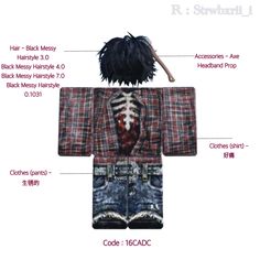 an image of the parts of a man's costume