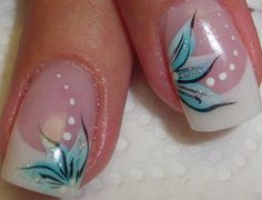 French Nail Designs, Pretty Nail Art Designs, Makeup Tattoos, Nail Health, French Tip Nails, Short Acrylic Nails, Cool Nail Art, Flower Nails