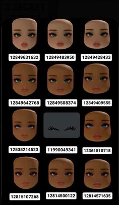 many different types of eyes are shown in this screenshoter's face chart