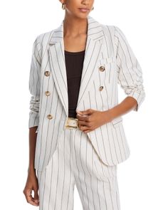 Aqua Pinstripe One Button Blazer - 100% Exclusive One Button Blazer, Making Accessories, First Humans, Feminine Design, Blazer Buttons, Off Duty, Mommy And Me, Athleisure, White Black