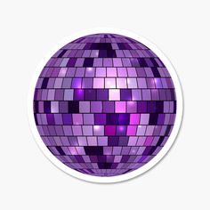 a purple disco ball sticker on a white background