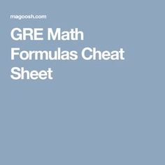 the gre math formulas cheat sheet