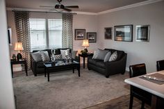 the living room is clean and ready for us to use in its new owner's home