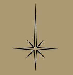 a black and white drawing of a star on a tan background with the word,'compass'written in cursive writing