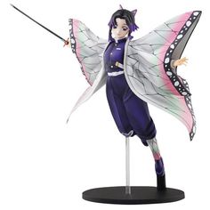 From the anime series Demon Slayer: Kimetsu no Yaiba, comes a 1:7 scale statue of Shinobu Kocho! This WonFes Exclusive has her in a graceful pose, sword in hand and a sweet smile on her face. A must-have for any Demon Slayer collection! Measures roughly 8 1/2-inches tall. Ages 15 and up. This product can expose you to chemicals including Phthalate which is known to the State of California to cause cancer. Demon Slayer Shinobu Kocho, Anime Demon Slayer, Shinobu Kocho, Demon Slayer Kimetsu No Yaiba, Kimetsu No Yaiba, Butterfly Wings, Trade Show, Toy Figures, Anime Demon