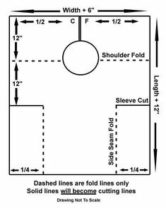 the diagram shows how to cut out an area with measurements