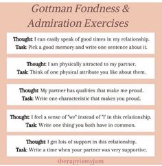 Gottman's 4 Horseman, Couple Exercises Relationships, Coregulation Activities Couples, Love Maps Gottman, Communication Exercises For Couples, Couple Communication Exercises, Trust Exercises For Couples