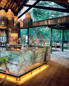 Lolebezi – A New Luxury Lodge in Zambia's Zambezi National Park Safari Lodge Decor, Lodge Interiors, Lodges Design, African Lodges, Luxury African Safari, Fiji Resort