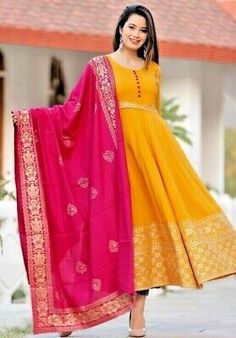 Yellow Anarkali Long Kurta Kurti Flared Frok Elegant Women Dress Partywear Suits  | eBay Yellow Anarkali Suits, Yellow Anarkali, Yellow Kurti, Long Anarkali, Anarkali Kurti, Indian Kurta, Anarkali Kurta, Printed Kurti, Anarkali Suit