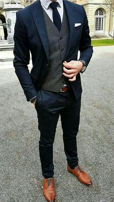 Wedding Suits Men Grey, Navy Slim Fit Suit, Wedding Suits Men Black, Stil Masculin, Mens Fashion Rugged