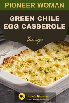 Green chile egg casserole on a kitchen counter Green Chile Egg Casserole, Green Chili Egg Casserole, Green Chile Casserole, Ham And Egg Casserole, Green Chili Casserole, Green Chili Enchiladas, Chili Casserole, Vegetarian Brunch, Breakfast Egg Casserole