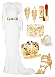 "Perfect Queen Gold & White Dress 2015" by diamondanna ❤ liked on Polyvore featuring STELLA McCARTNEY, Marni, Giuseppe Zanotti, Yves Saint Laurent, Ippolita, Panacea, Chicnova Fashion and Charlotte Russe White Versace Dress, Gucci White Dress, White And Gold Egyptian Dress, Saint Laurent White Dress, Dress Outfits Polyvore, Evening Dress Outfit, White Dress Polyvore, White Gold Dress