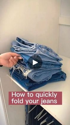 40K views · 3.9K reactions | Drop a ❤️ if this is helpful!
How to quickly fold jean 📚
#foldingclothes #organize #storagehacks #folding #foldinghacks | The Folding Hacks | thefoldinghacks · Original audio Folding Jeans To Save Space, How To Fold Sweatpants, How To Fold Jeans, Clothes Folding, Folding Jeans, Kim Seo-hyung