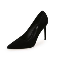 Color: Black 8CM, size: 36 Silk Bottoms, Point Shoes, Black Shoes Women, Shoe Covers, Pure Color, Black Heels, Black Shoes, Women's Shoes, Stiletto Heels