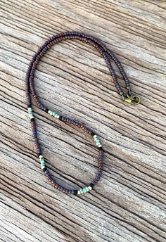 Minimalist Style Seed Bead Necklace Beaded Layering Necklace Simple Boho Matte Metallic Copper Picasso Turquoise Black Brass P Layered Seed Bead Necklace, Boho Necklace Diy, Seed Bead Necklace Ideas, Minimalist Necklaces, Western Grunge, Beaded Boho Necklace, Bead Choker Necklace, Bead Sizes, Diy Bracelets Patterns