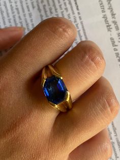 Cartier Art Deco 18K Gold Natural Burma Octagonal Step Cut Sapphire Ring Cartier Art Deco, Step Cut, Burmese, Cartier, Sapphire Ring, 18k Gold, Sapphire, Art Deco, Ring