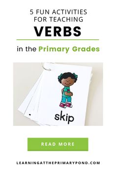 five fun activities for teaching verbbs in the primary classroom