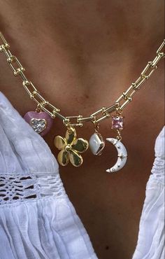 Charm Necklace Diy, Funky Jewelry, Mode Inspo