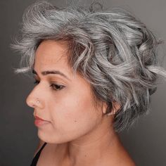 Grey Hair Roots, Grey Hair And Makeup, Pepper Hair, Grey Hair Looks, Grey Curly Hair, Grey Hair Transformation, Salt And Pepper Hair