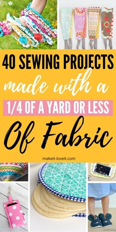 sewing projects made with yarn and fabric are great for beginners to learn how to sew