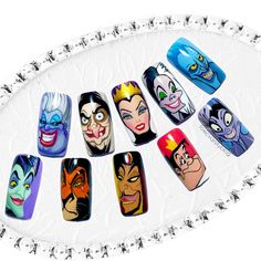 Disneyland Nails, Nails Paint, Fairytale Characters, Animal Nail Art, Cute Acrylic Nail Designs, Nail Art Disney, Paws And Claws, Disney Nails