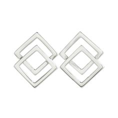 Lalana of Thailand crafts these bold geometric post earrings from sterling silver with a high polish finish. The high-impact design will add a stylish edge to a variety of looks. Sterling silver Post earrings High polish finish Handmade in & fairly-traded from Thailand Thailand Crafts, Paw Print Jewelry, Ribbon Jewelry, Silver Button, Printed Jewelry, Button Earrings, Square Earrings, Silver Buttons, Online Earrings