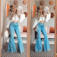 Bell Bottom Jeans Outfit, Bohemian Schick, Country Girl Outfits, Chic Dressing, Look Jean, Southern Outfits, Mode Hippie