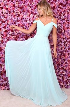 2018 Sexy Baby Blue Prom Dress,Off Shoulder Chiffon Prom Dresses,Prom Dress,A-line Evening Dress,Long Formal Dress from flordadesign