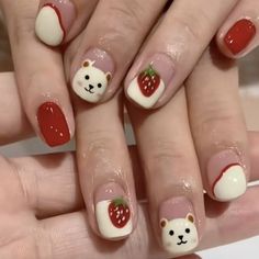 Anime Nails, Pretty Gel Nails, Really Cute Nails, Cute Gel Nails, Soft Nails, Kawaii Nails, Hot Nails, Nail Art Ideas, Dream Nails