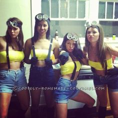 Easy and Cheap Homemade Girl Group Costumes: Despicable Me ...This website is the Pinterest of costumes Despicable Me Halloween Costume, Despicable Me Halloween, Fantasia Diy, Minion Costume, Girl Group Costumes, Minion Costumes, Girl Group Costume, Hallowen Ideas, Homemade Costumes