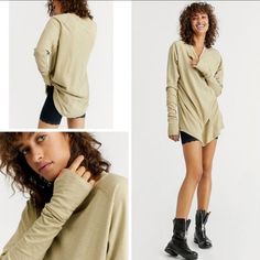 New Without Tag Super Chill Comfy Shirt! Reglan Stitch Long Sleeves & Loose Fit Thumb Hole Cutout Distressed Off Sand / Beige Color Raw U Hemline Raw Neckline Stitching *Has Some Piling But Its Part Of The Style Approximate Measurements: Small Pit To Pit = 22 Inches Neckline To Longest Part Of Hem = 31 Inches Medium Pit To Pit = 23 Inches Neckline To Longest Part Of Hem = 31 Inches Versatile Neutral Tops For Fall, Versatile Long Sleeve Neutral Top, Khaki Tops For Fall Loungewear, Neutral Long Sleeve Top For Loungewear, Neutral Long Sleeve Top Relaxed Fit, Oversized Long Sleeve Neutral Top, Versatile Long Sleeve Beige Top, Versatile Beige Long Sleeve Tops, Crochet Trim Top