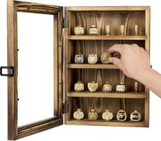 Brown Wood Championship Ring Holder, 20-Peg Fraternity, Class Rings Display Case-MyGift Ring Display Case, Rings Display, Class Rings, Jewelry Display Case, Championship Rings, Hanging Jewelry, Ring Displays, Stylish Storage Solutions, Wooden Pegs